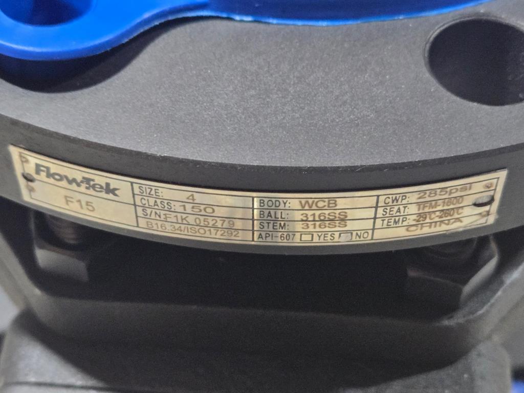 4" Ball Valve (New / Unused), Bray FlowTek 150400-11000CSJR-NN, Flanged, 316SS Stainless Ball, Stainless Stem, Carbon Steel Casing, Class 150, Texas,