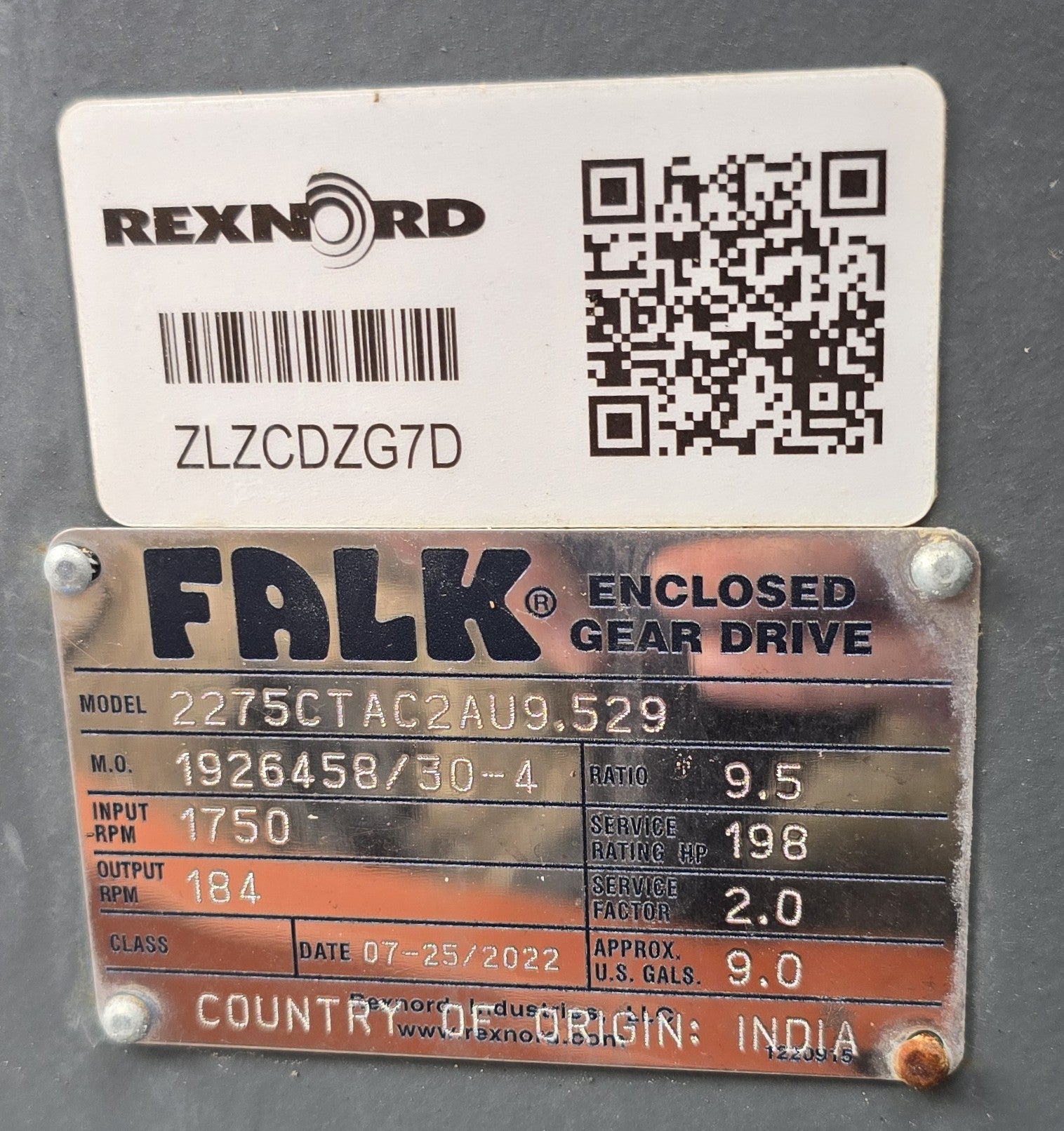 NEW Falk / Rexnord CT-Series Gear Drive (Model 2275CTAC2AU9.529) – 198 HP, 9.5 Ratio