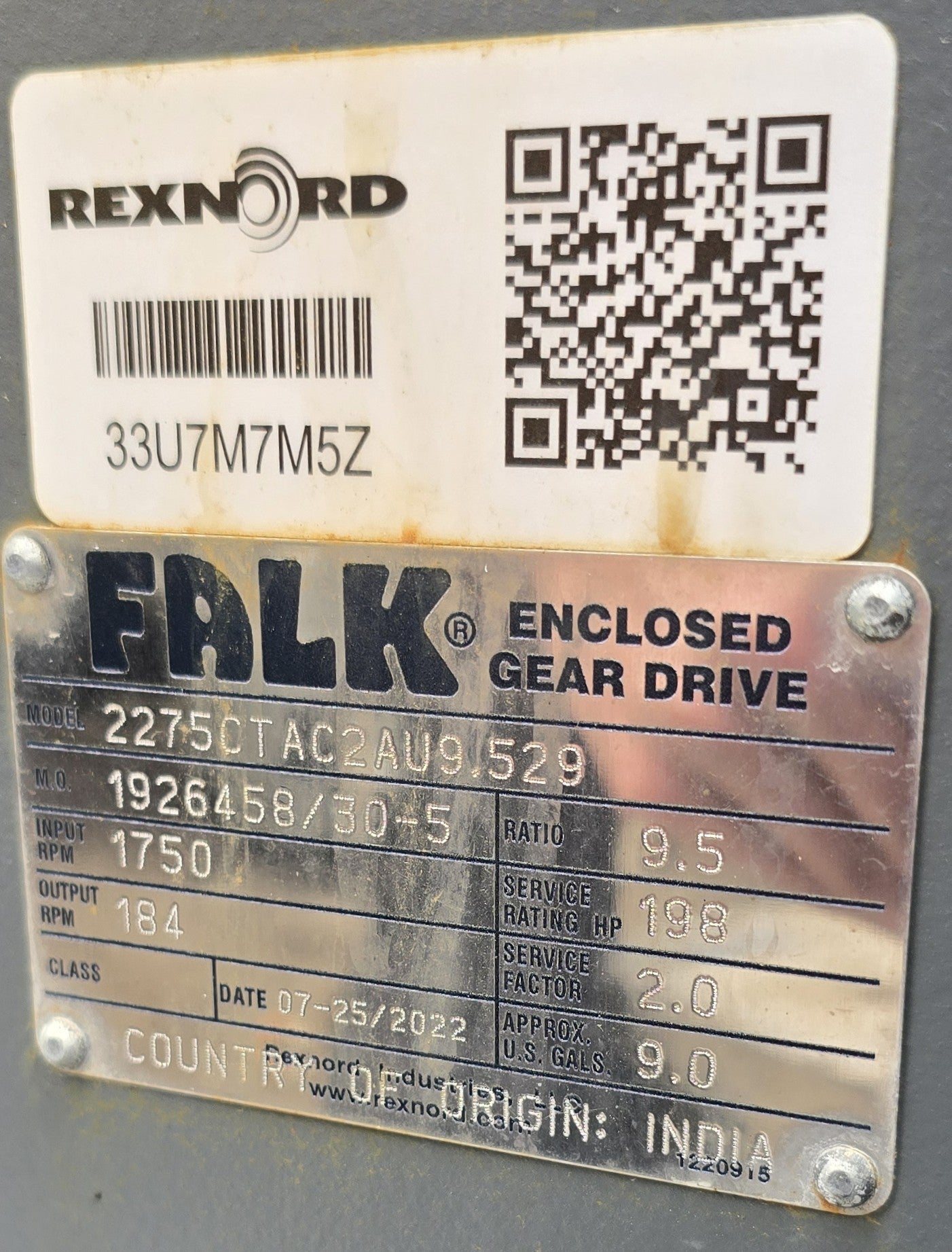 NEW Falk / Rexnord CT-Series Gear Drive (Model 2275CTAC2AU9.529) – 198 HP, 9.5 Ratio