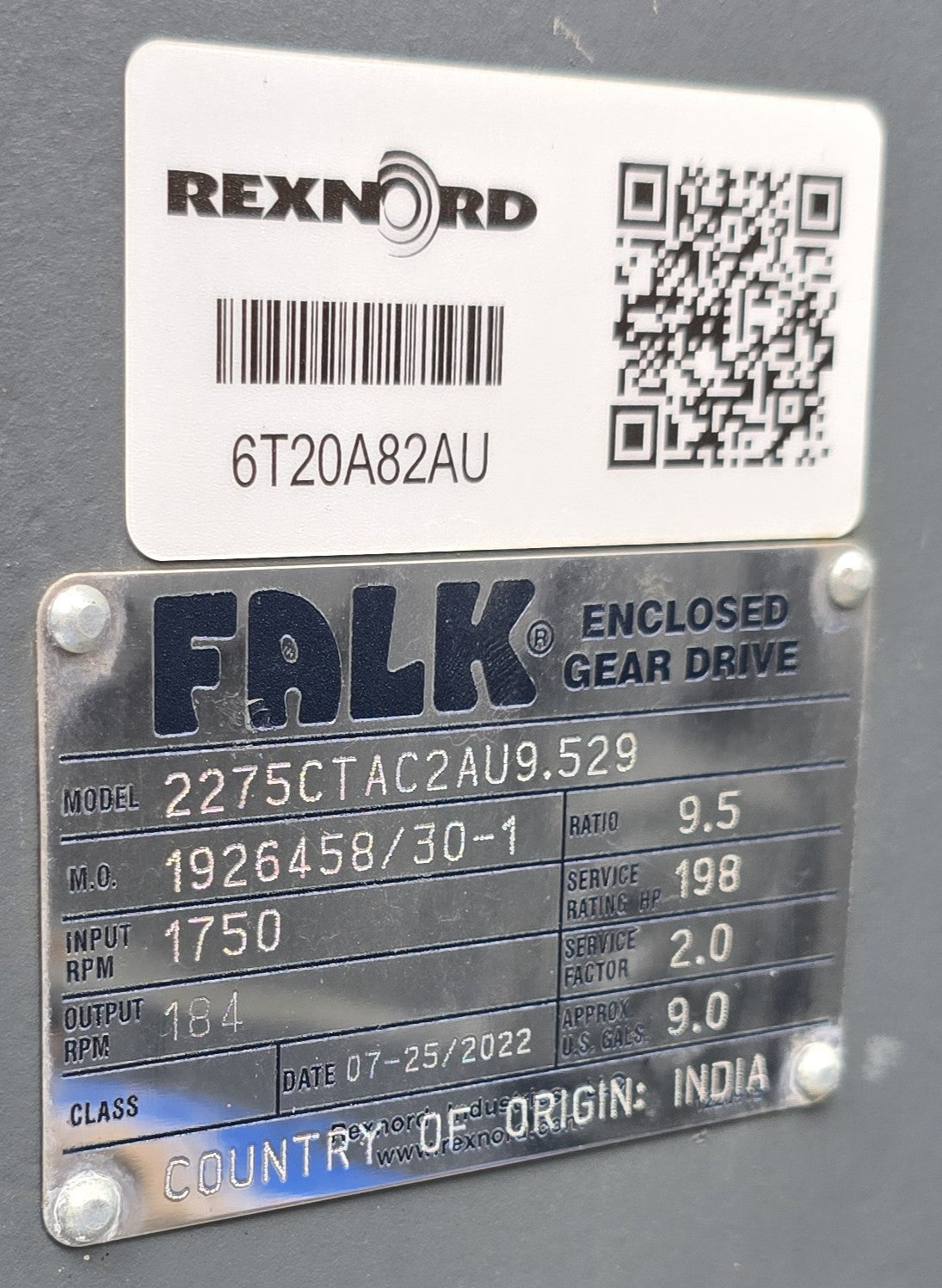 NEW Falk / Rexnord CT-Series Gear Drive (Model 2275CTAC2AU9.529) – 198 HP, 9.5 Ratio