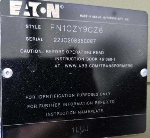 2,600 kVA Eaton Pad Mounted Transformer; HV 34,500; LV 416Y/240; FR3; Copper; Unused; SN 22JC208360087