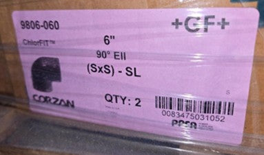 NEW Bulk Surplus: +GF+ 6" Corzan CPVC 90° Elbows (Sch 80) – Model 9806-060