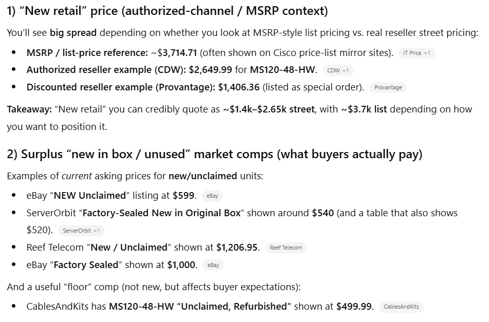 Cisco/Meraki MS120-48-HW (New / Unused / Unclaimed), 48 Port Gigabit Ethernet Switches, Texas